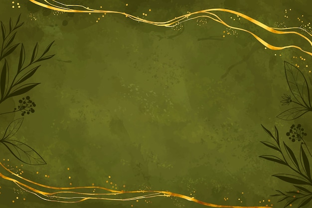Fondo verde oliva dibujado a mano