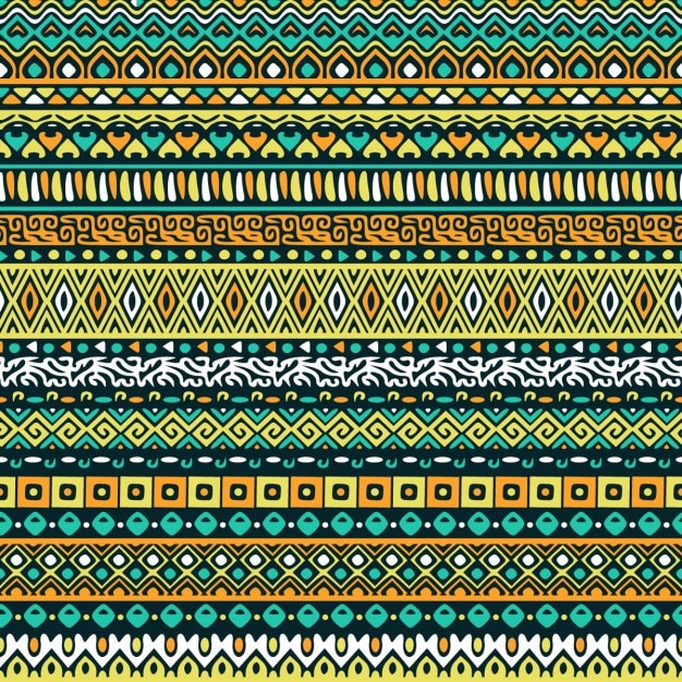 Fondo verde con patrón tribal