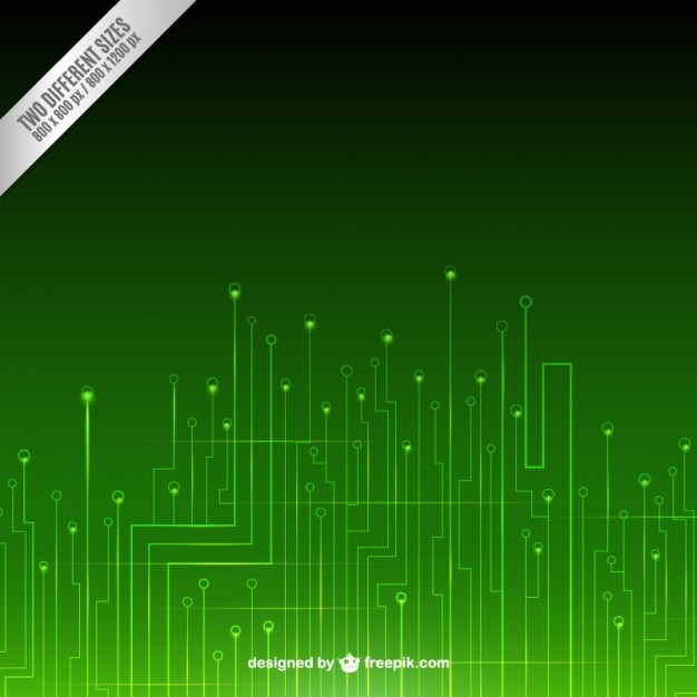 Vector gratuito fondo verde de tecnología