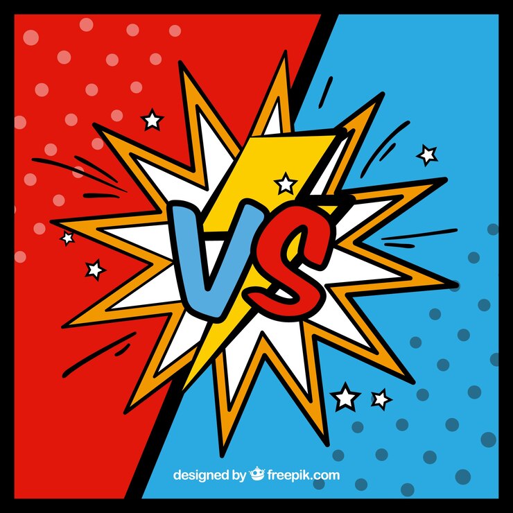 Vector gratuito fondo de versus de cómic con estilo divertido