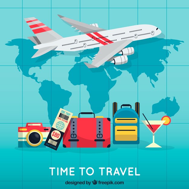 Fondo de viaje con avión
