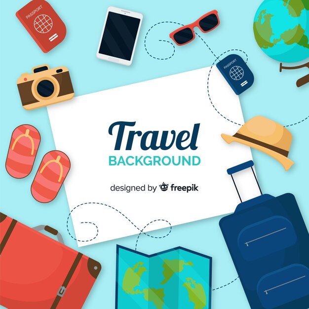 Fondo de viaje en diseño plano
