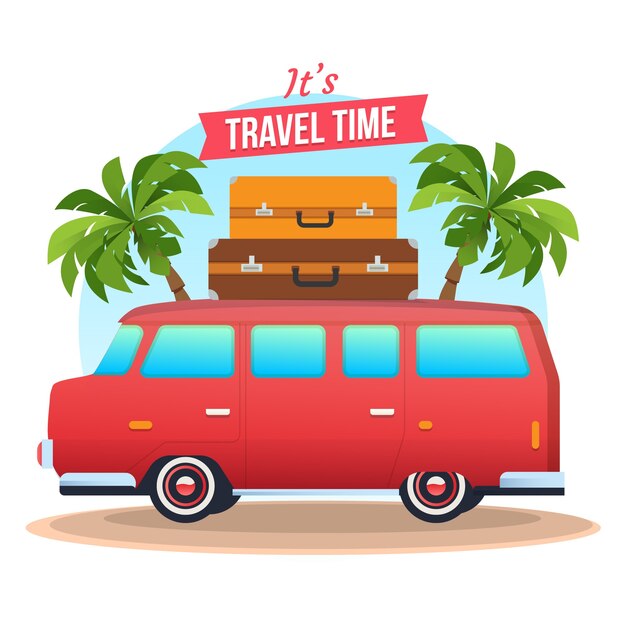 Fondo de viaje en diseño plano
