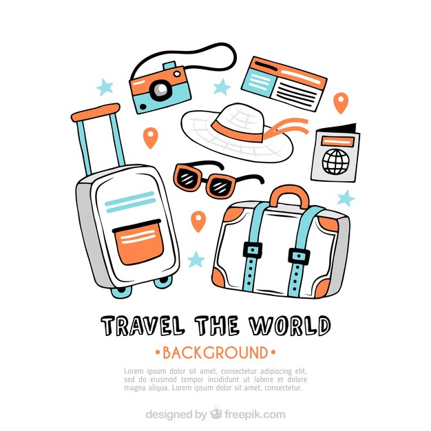Fondo de viaje con equipaje