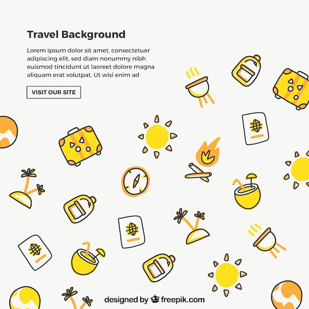 Fondo de viaje en estilo hecho a mano