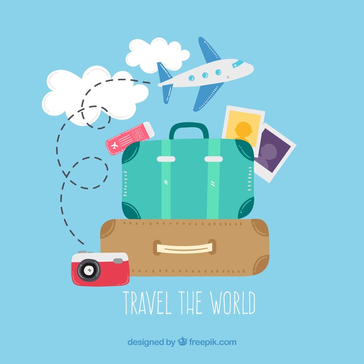 Vector gratuito fondo de viaje en estilo hecho a mano