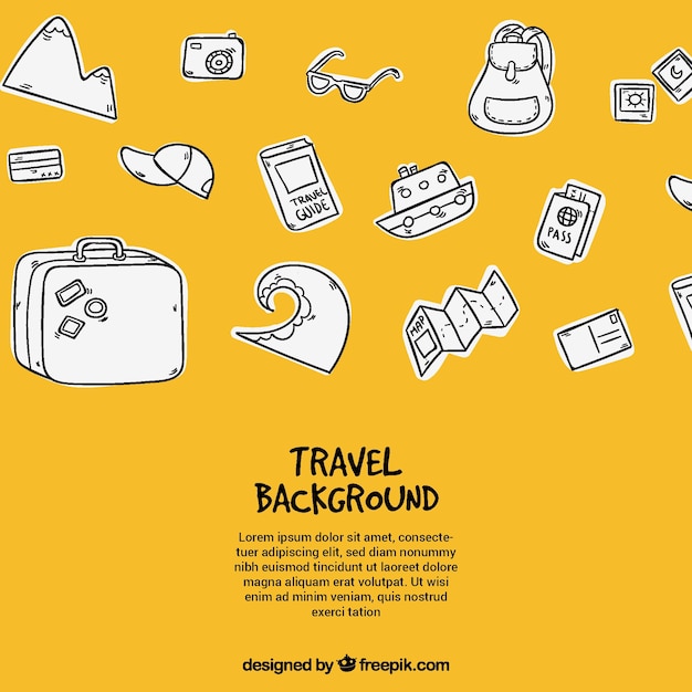 Fondo de viaje en estilo hecho a mano