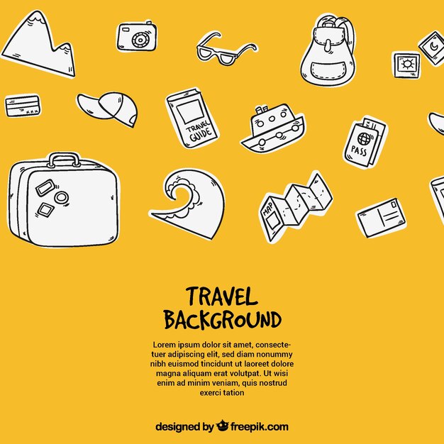 Fondo de viaje en estilo hecho a mano