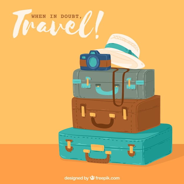 Fondo de viaje en estilo hecho a mano
