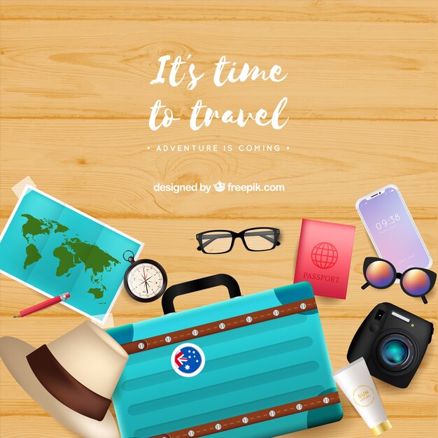 Fondo de viaje en estilo realista