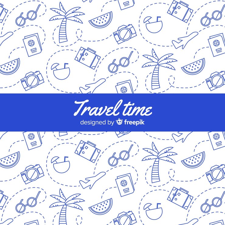 Vector gratuito fondo viaje garabatos