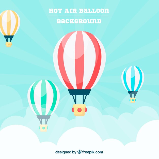 Fondo de viaje de globo aerostático