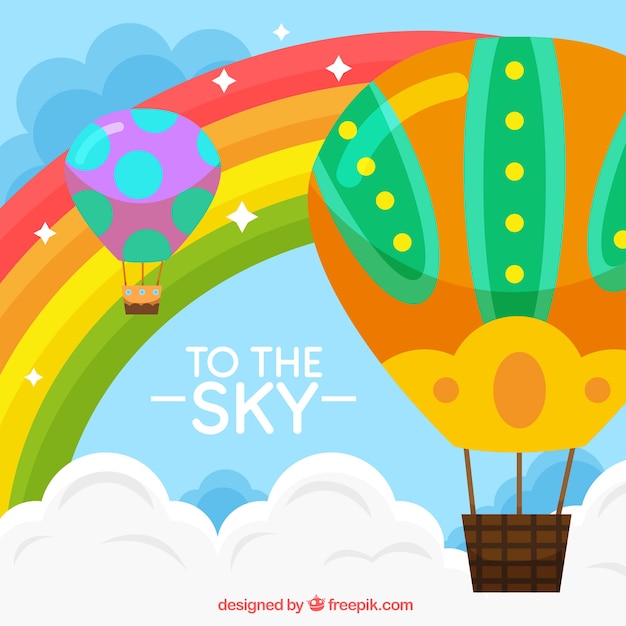 Fondo de viaje de globo aerostático