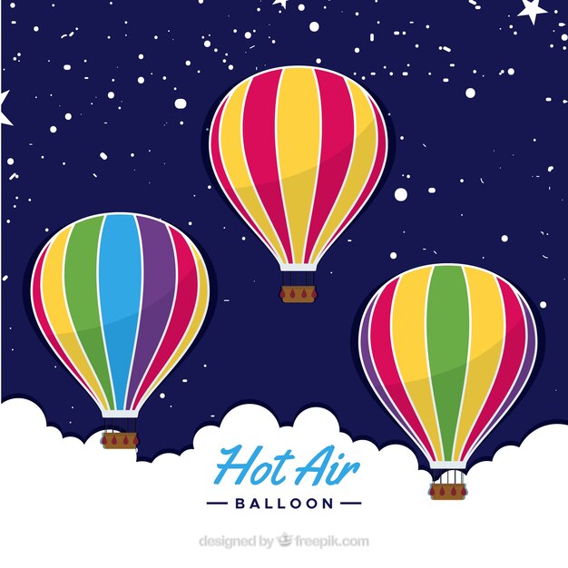 Fondo de viaje de globo aerostático