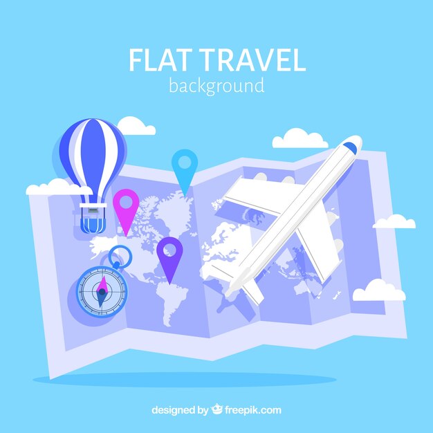 Fondo de viaje con mapa