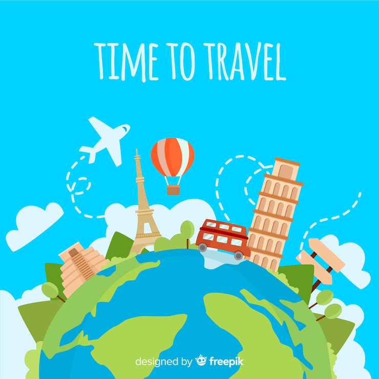 Vector gratuito fondo de viaje plano