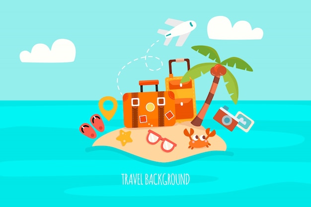 Fondo de viaje plano