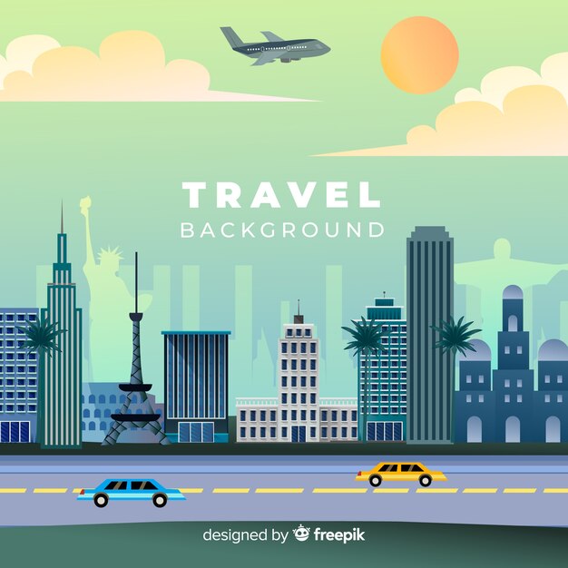 Fondo de viaje plano