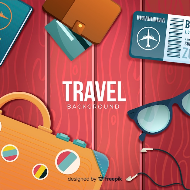 Fondo de viaje plano