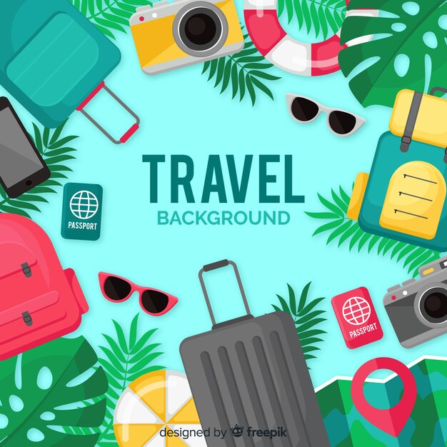 Fondo de viaje plano