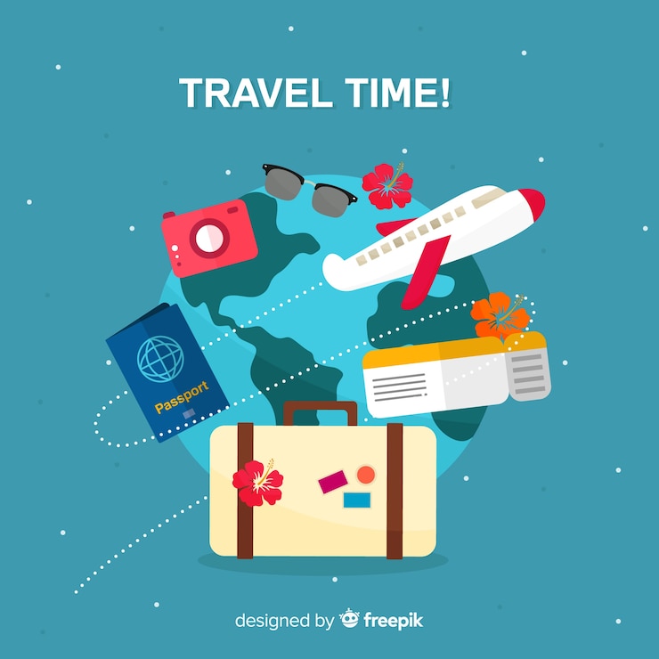 Vector gratuito fondo de viaje plano