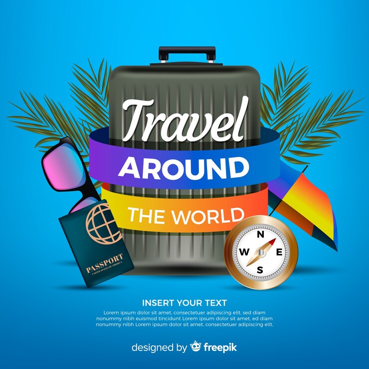 Vector gratuito fondo de viaje realista