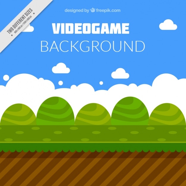 Vector gratuito fondo de videojuego con arbustos en estilo plano