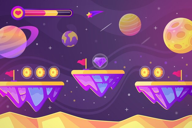 Fondo de videojuego dibujado a mano