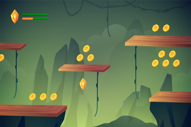 Fondo de videojuego dibujado a mano
