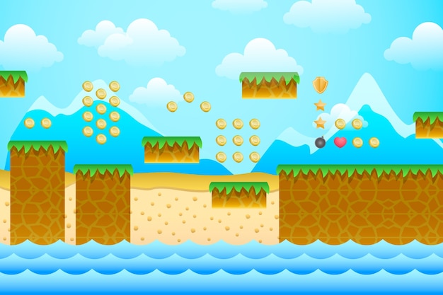 Fondo de videojuego dibujado a mano