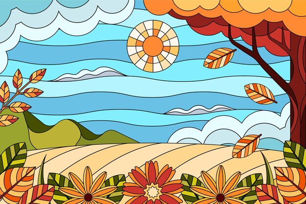 Fondo de vidrieras de diseño plano