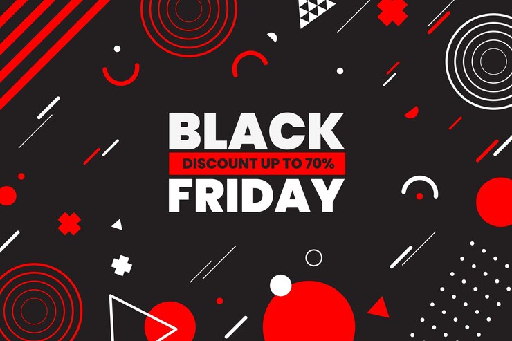 Vector gratuito fondo de viernes negro geométrico plano