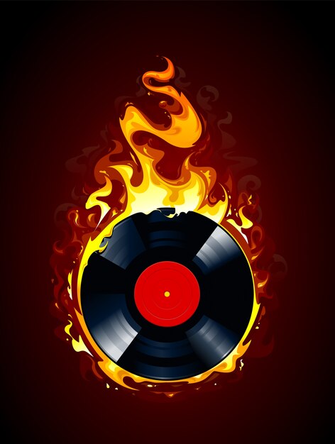Fondo de vinilo en llamas