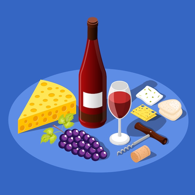 Vector gratuito fondo de vino y aperitivos