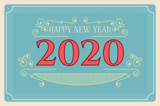 Vector gratuito fondo vintage año nuevo 2020