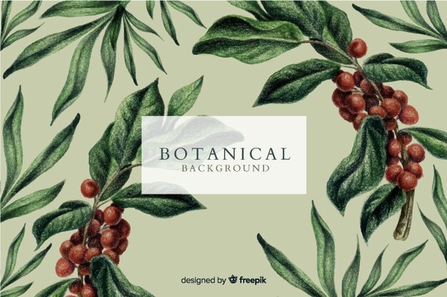 Fondo vintage bayas y hojas