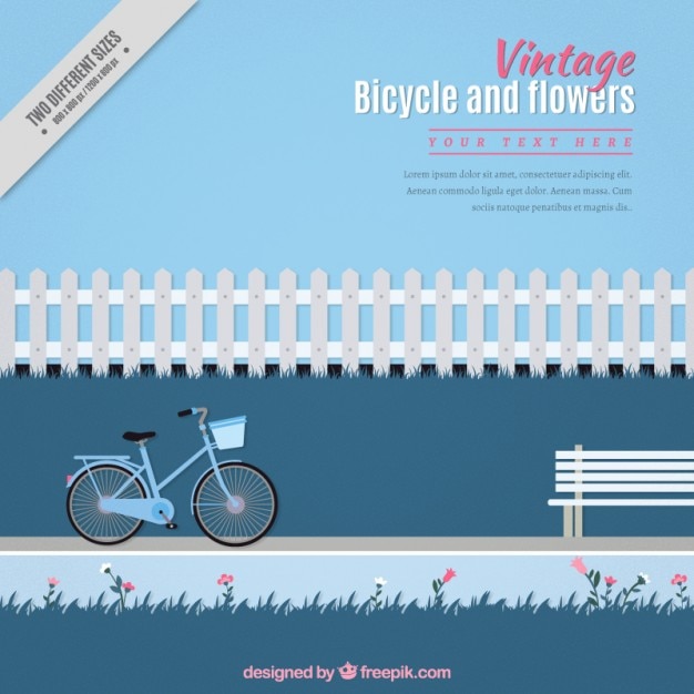 Vector gratuito fondo vintage con una bicicleta en un parque