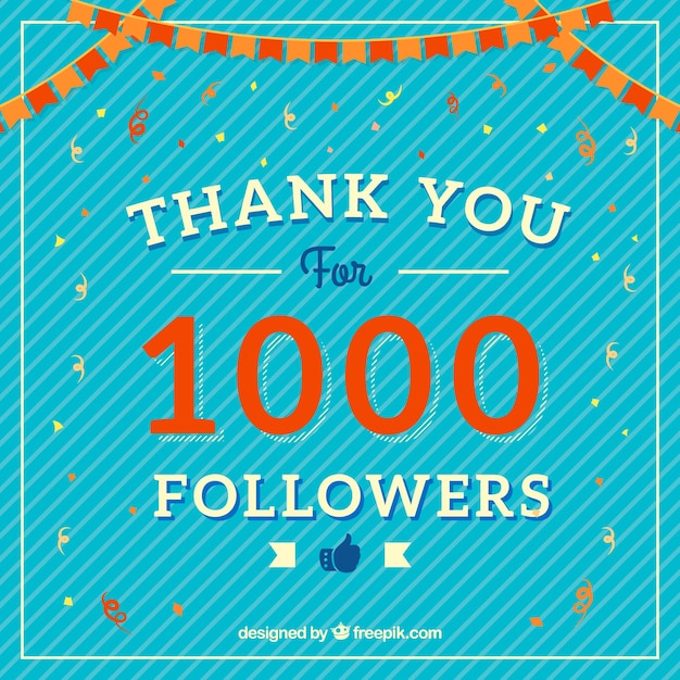 Fondo vintage de celebración de 1k de seguidores 