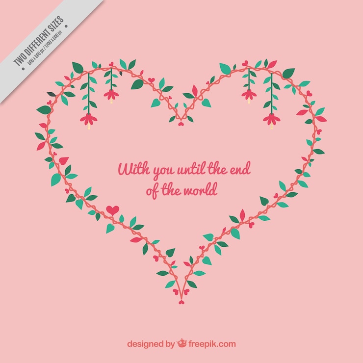 Vector gratuito fondo vintage de corazón floral