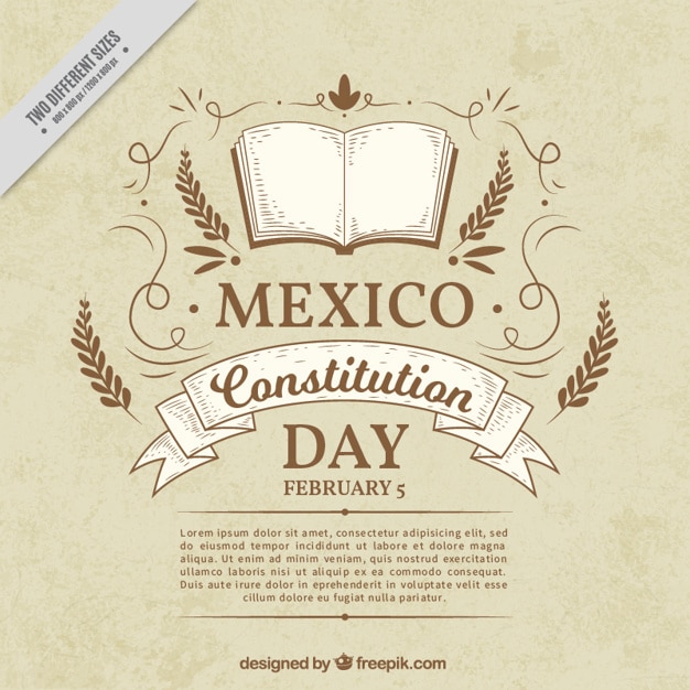 Vector gratuito fondo vintage del día de la constitución de méxico