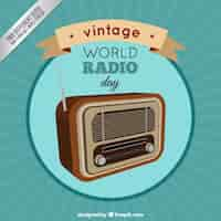 Vector gratuito fondo vintage de día mundial de la radio