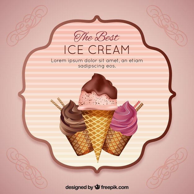 Vector gratuito fondo vintage elegante de helados