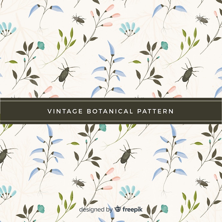 Vector gratuito fondo vintage flores dibujadas a mano
