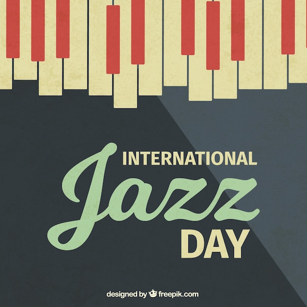 Vector gratuito fondo vintage de jazz con teclas de piano