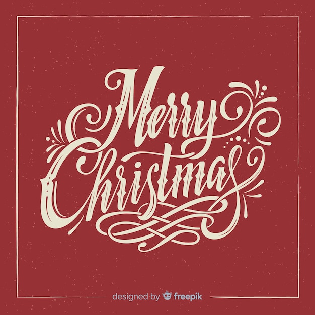 Vector gratuito fondo vintage de lettering de navidad