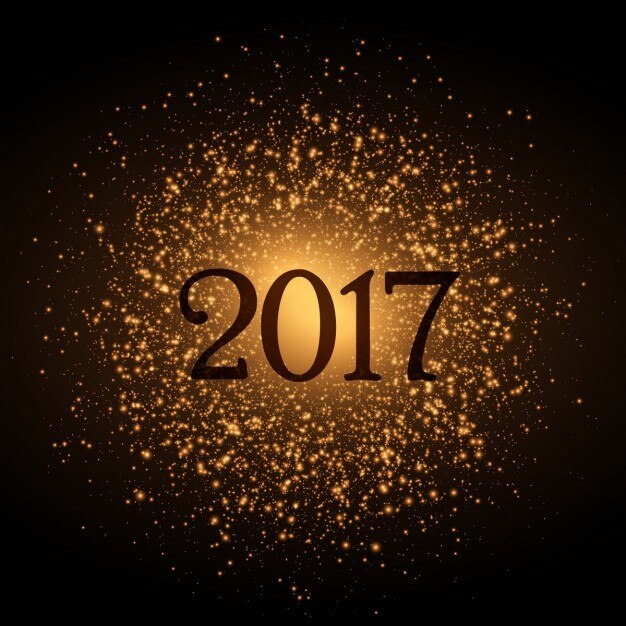 Fondo vintage de luces doradas de 2017 