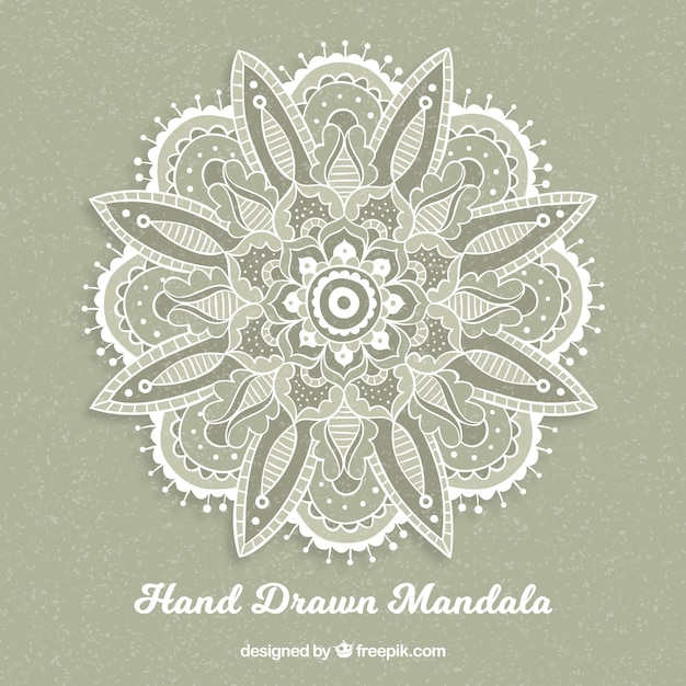 Vector gratuito fondo vintage de mandala dibujado a mano