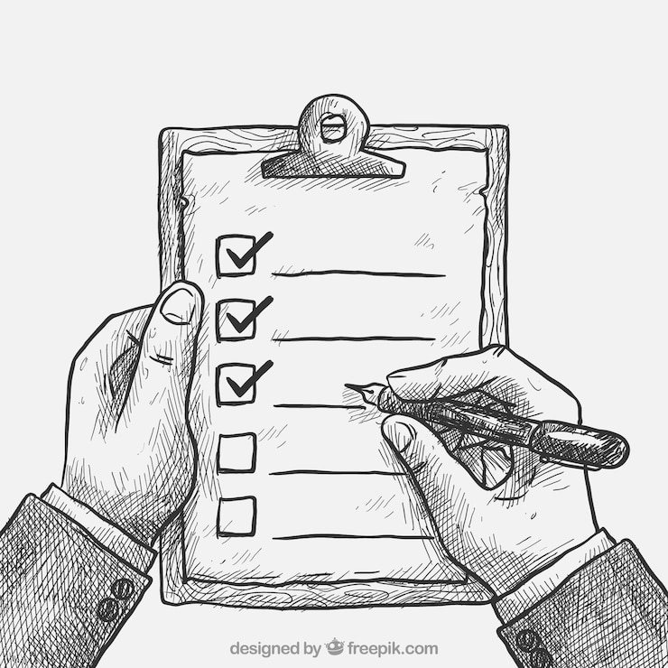 Vector gratuito fondo vintage de manos sujetando un portapapeles con una lista de verificación