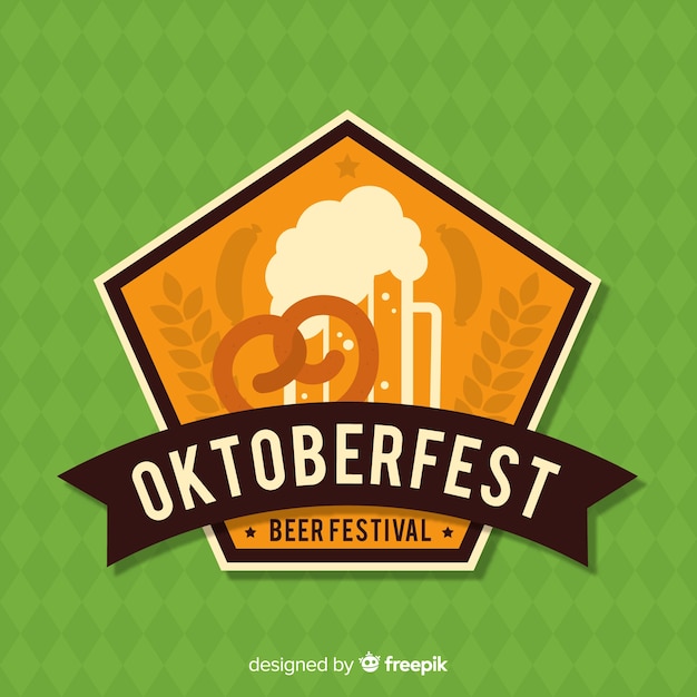 Vector gratuito fondo vintage de oktoberfest con jarras de cerveza