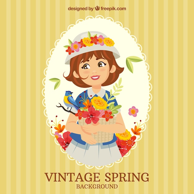 Vector gratuito fondo vintage de primavera